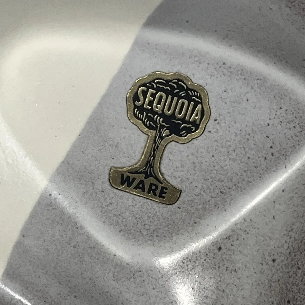Vintage Sequoia Ware Ceramic Divided‎ Plate Mid Century Modern USA 11 Inch READ